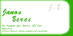 janos berei business card